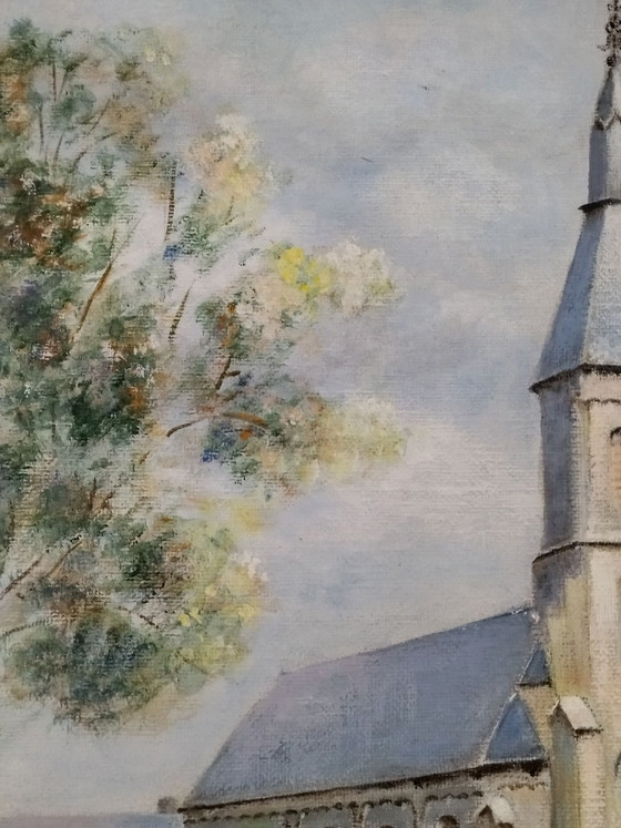 Painting, classic, rural landscape, church – Art, Wood, Canvas (photo 8 of 13)