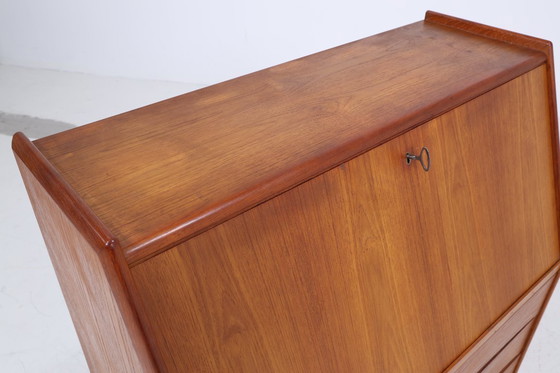 Image 1 of Secrétaire vintage en teck de Bernhard Pedersen & Søn années 60 | Mid Century Bureau Armoire Rétro Bois Rangement #06-13