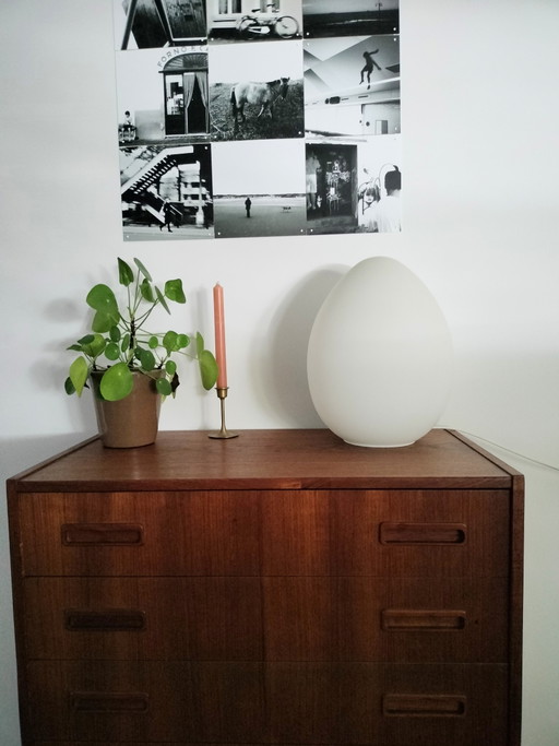 Vintage, Space Age egg-shaped glass table lamp, Domec