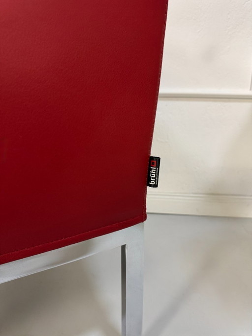 Brühl Poltrona Randolph Designer Pelle Rosso