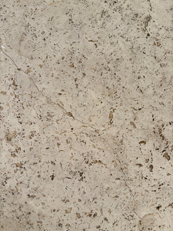 Image 1 of Travertijn salontafel, Angelo Mangiarotti, Italië, jaren 70