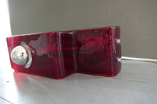 Mazzega Murano Italy wall lamp red glass