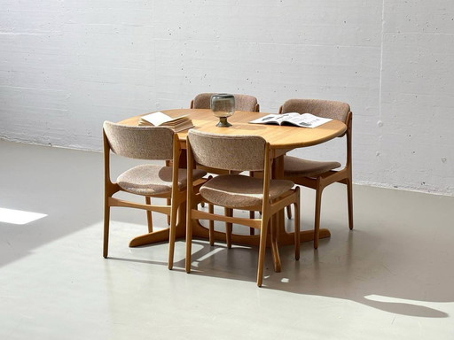 Ensemble table et 6 chaises d'Erik Buch pour Gudme Møbelfabrik A/S, années 1960