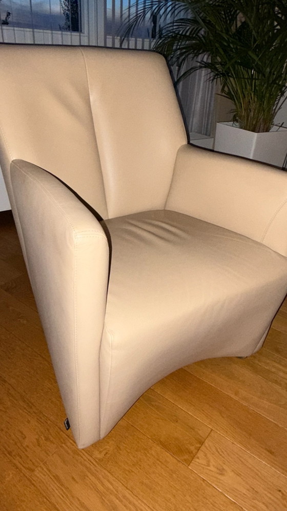 2 Leolux Galathea Sahel Senso leather Armchairs all around – Chrome (photo 3 of 5)