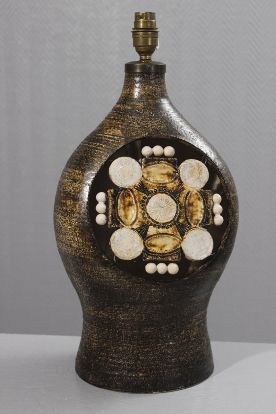 Image 1 of Georges Pelletier - Rara base per lampada a doppia luce di grandi dimensioni, Francia, anni '70