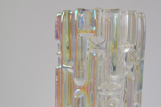 Image 1 of Original Frantisek Vizner Glass 'Maze' Vase for Sklo Union Rosice 1960s