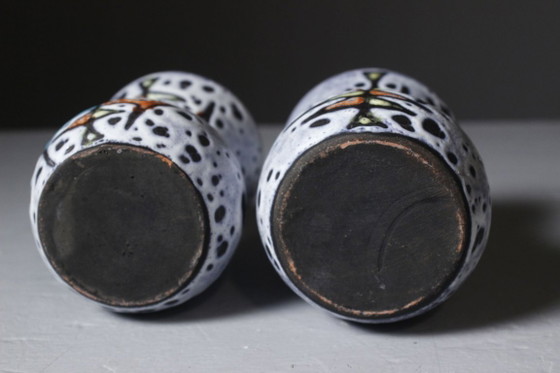 Marius Bessone in Vallauris - Pair of vases with geometric decoration, France, 1950s – Ceramic (photo 10 of 10)