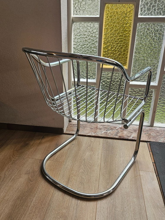 Image 1 of Sedia in filo cromato di Gastone Rinaldi per Rima