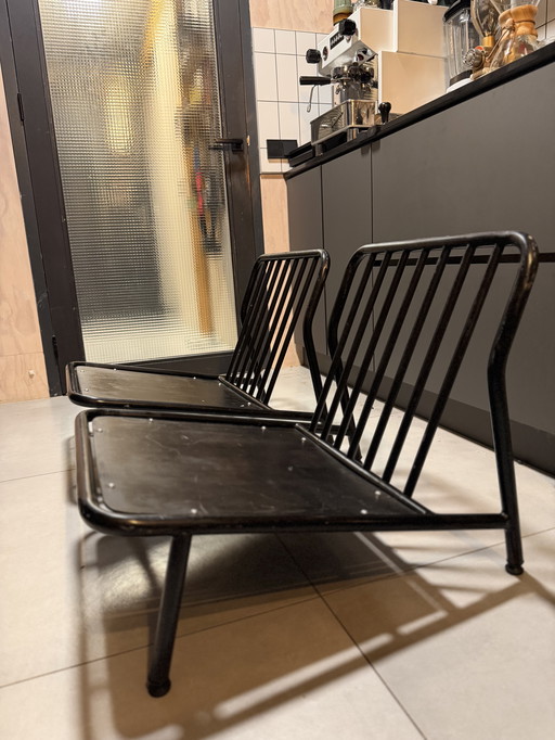 Set di 2 pezzi Artifort Dux stoelen zwarte kussens