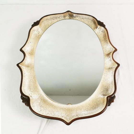 Specchio in ceramica Mid-century, Pan Keramik, anni '70. – Vetro (photo 12 of 14)
