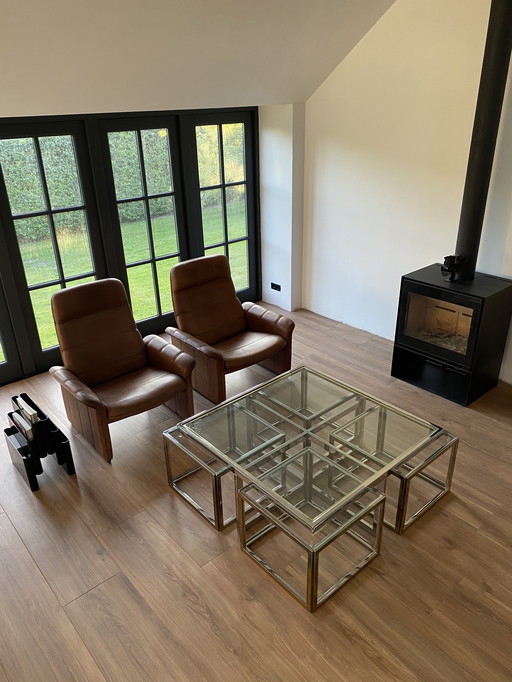 Coffee Table With Side Tables Romeo Rega Chromed