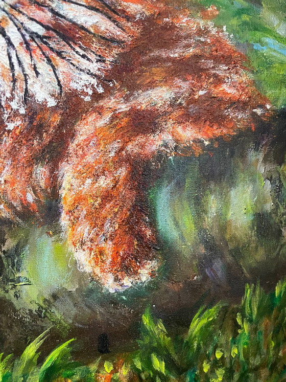 Image 1 of Orange Cat Painting by the Dutch artist Irene van Genderen-van de Wilt