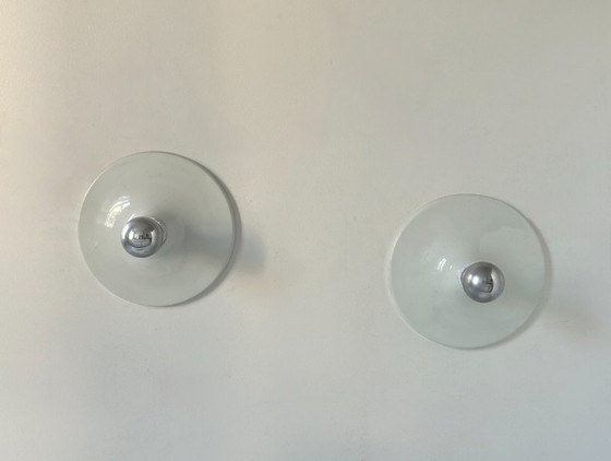 Image 1 of Coppia di applique vintage, metallo laccato bianco, Italia 1970.