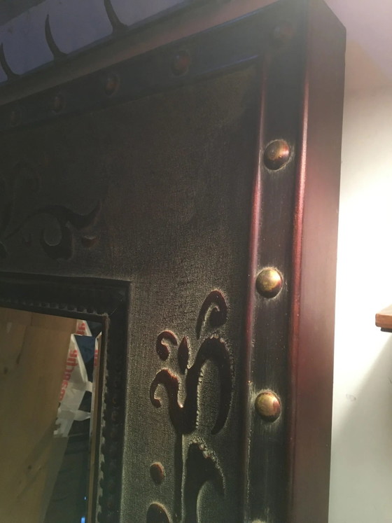Bevelled mirror in wood and resin, wood/metal effect – Vintage (photo 6 of 8)