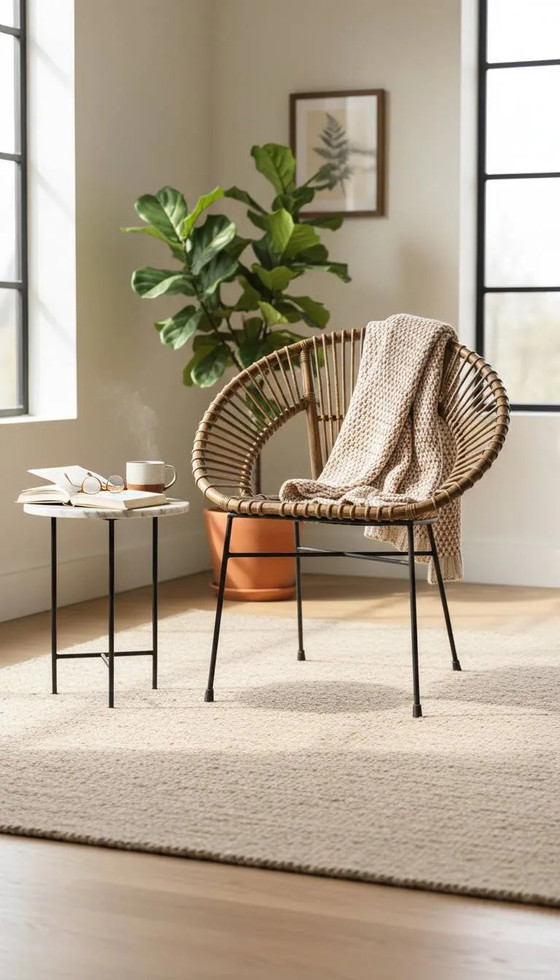 Poltrona in rattan anni '60 (*2) – Sedie da giardino, Wicker, Metal, Vintage (photo 9 of 15)