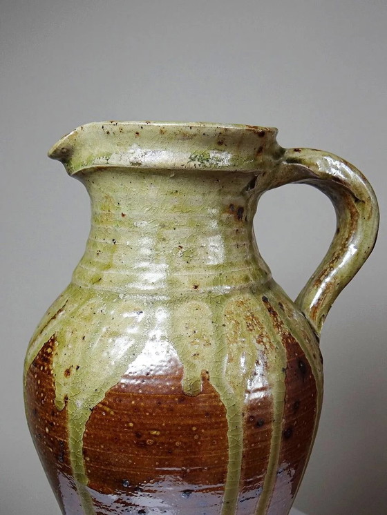 Impressionante brocca in gres degli anni '60-'70 con smalto cenere giapponese. – Bicchieri e caraffe (photo 4 of 16)
