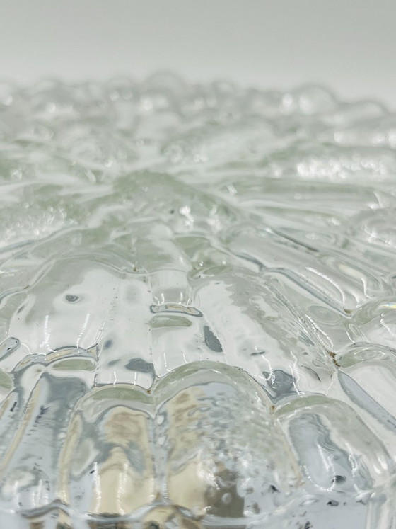 Massive modernist ceiling light in molded glass (photo 9 of 12)