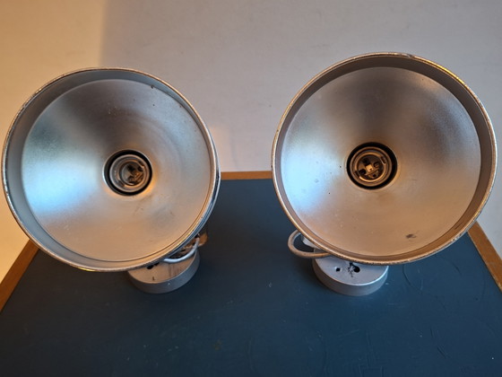 Duo Large Industrial Spots, Vintage Seventies – concord, Table lamps, Chrome, Metal (photo 10 of 14)