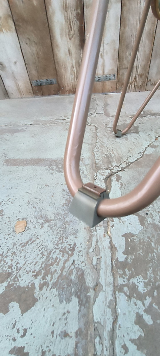 Image 1 of Dirk van Sliedregt table verre métal rotin années 1950 design vintage