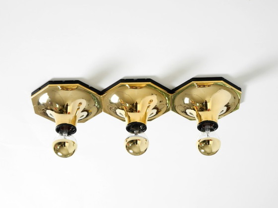 Image 1 of Conjunto de tres preciosas lámparas de pared o techo de los años 70 diseñadas por Motoko Ishii para Staff Leuchten.