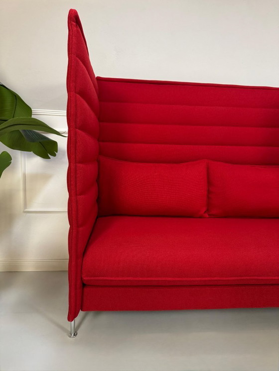 Image 1 of Vitra Alcove Lounge Upholstered Sofa Classic Couch Office Red