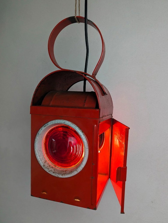Image 1 of Original Chalwyn Railway Lantern – Converted into a Pendant Lamp | England