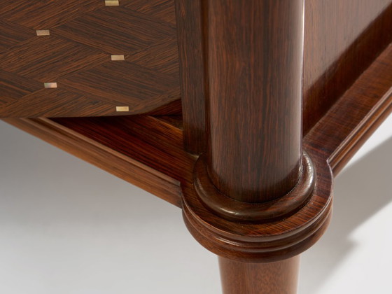 Jules Leleu two doors cabinet rosewood marquetry 1940, Sideboard, Brass, Brown, Vintage (photo 7 of 13)