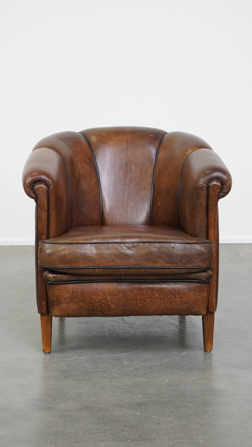 Dark Sheep Leather Club Chair