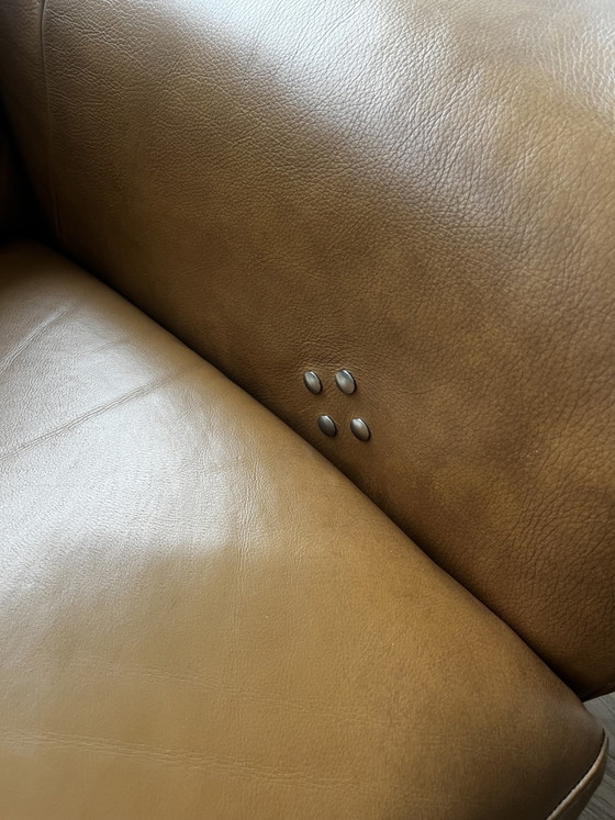 Canapé en cuir Natuzzi couleur cognac - Fauteuil inclinable à réglage électronique – Leather, Metal (photo 5 of 10)