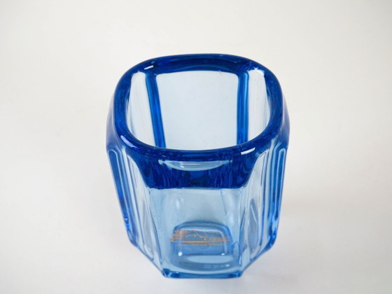 Image 1 of Blue glass vase, Danish design, 1960s, made in Denmark