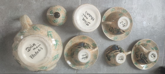 Image 1 of Grande servizio da tè in ceramica firmato Vallauris, risalente al 1960.