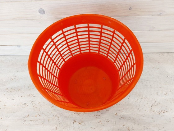 Image 1 of Vintage Orange Papierkorb, Kunststoff-Mülleimer, Retro-Abfallkorb