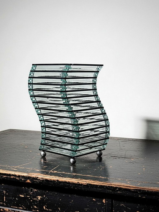 Corps de lampe sculpturale design "Stacked Glass" vintage 75-85's moderniste