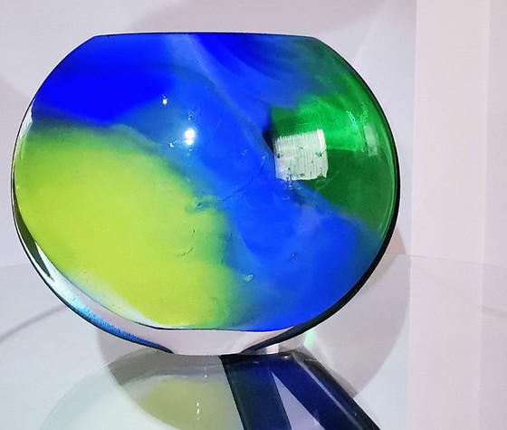 Image 1 of Verre d'art Hoglund, vase Ellips, années 1980