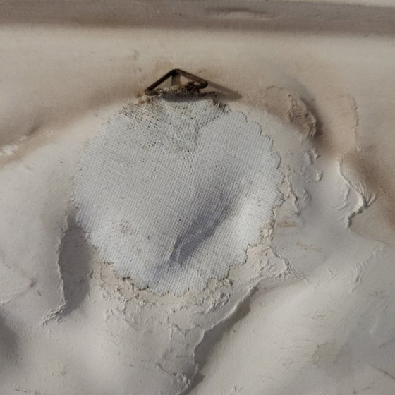 Image 1 of Cadre mural en céramique émaillée, fleurs et relief orange pop,BOITZENBURG, west germany, 1960-70 