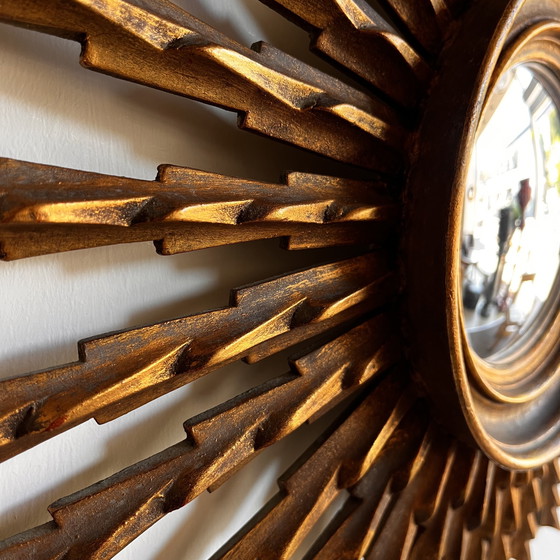 Image 1 of Espejo XL Sunburst de mediados de siglo