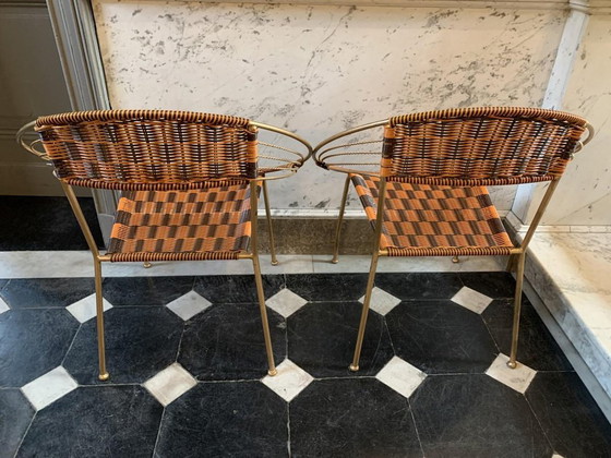 Vintage Italian Garden Patio Scoubidou Armchairs, 1950s, Set of 6 – Plastic, Iron, Italian Design (photo 10 of 18)