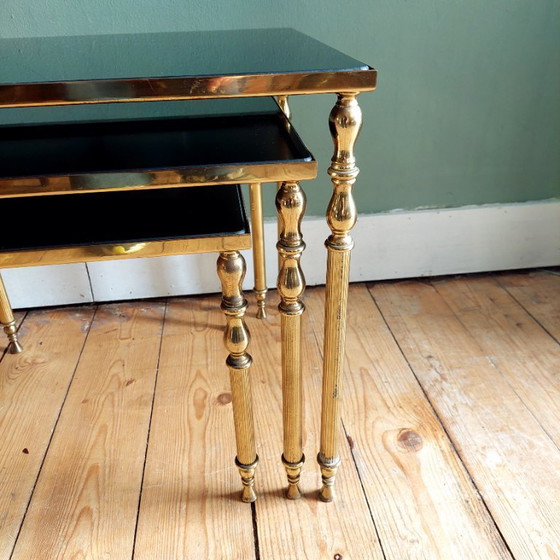 Mimiset di tavolini a incastro stile Vintage MCM Maison Jansen – Vetro (photo 7 of 8)