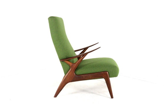 Image 1 of Vintage fauteuil stoel groen gestoffeerd 