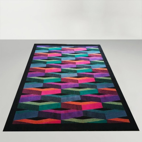 Superbe Tapis de Laine Postmoderne Italien des Années 80 par Missoni pour T&J Vestor. – Wool (photo 2 of 14)