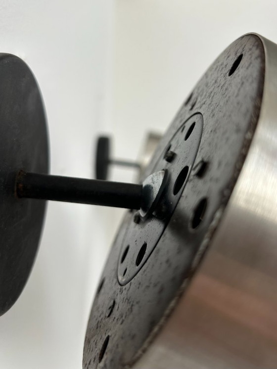 Image 1 of Een paar vintage verstelbare wandlampen, geborsteld metaal, Frankrijk, 1970