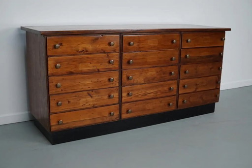 Vintage German apothecary cabinet in pine and oak, 1950s