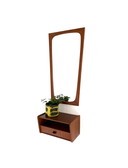 Vintage Danish teak mirror + hallway cabinet, CFC Silkeborg ‘60