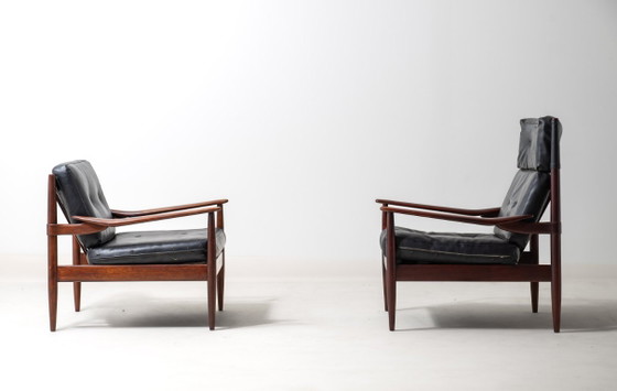 Set di poltrone lounge moderniste di BEKA, anni '60 – Legno, Pelle (photo 3 of 15)