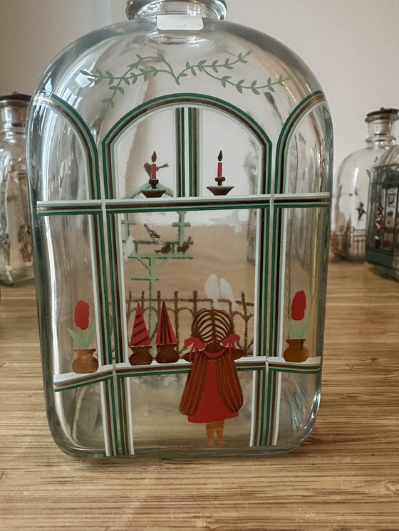 Image 1 of Lot de 8 bouteilles de Noël vintage Holmegaard - en parfait état