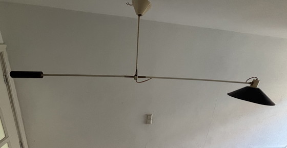 Image 1 of JJM Hoogervorst Anvia counter balance ceiling lamp Holland mid 1950