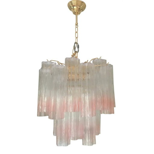Lámpara de araña Tronchi de cristal de Murano estilo Venini de diseño