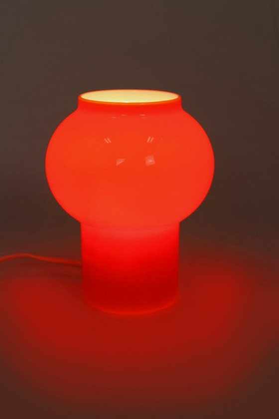Image 1 of Vintage Red Glass Table Lamps attributed to Štěpán Tabery, Former Czechoslovakia, 1970s, Set of 2