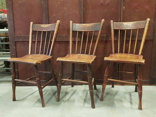 3 rare sedie con bottoni Van Leuven Van Hout Steam Factory USA