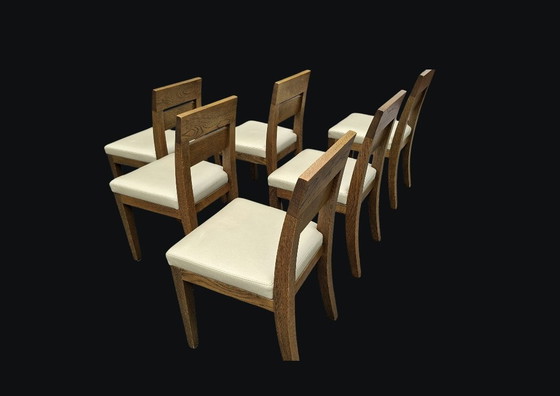Image 1 of 6 Massief Eiken Eetkamerstoelen